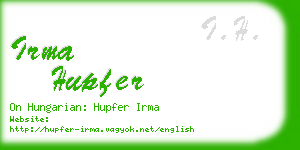 irma hupfer business card